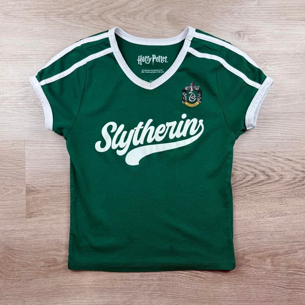 Harry Potter Slytherin House Athletic Jersey Ringer T-Shirt S